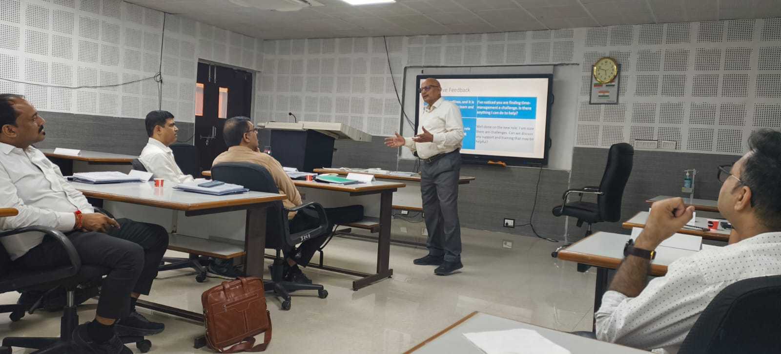 Ajaya Kumar Pathak imparting training to instructors at Civil Aviation Training College