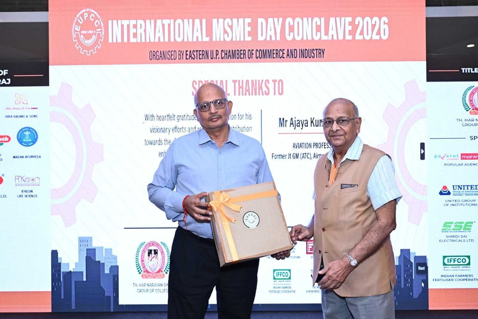 Ajaya Kumar Pathak being honoured at International MSME Day Conclave 2026