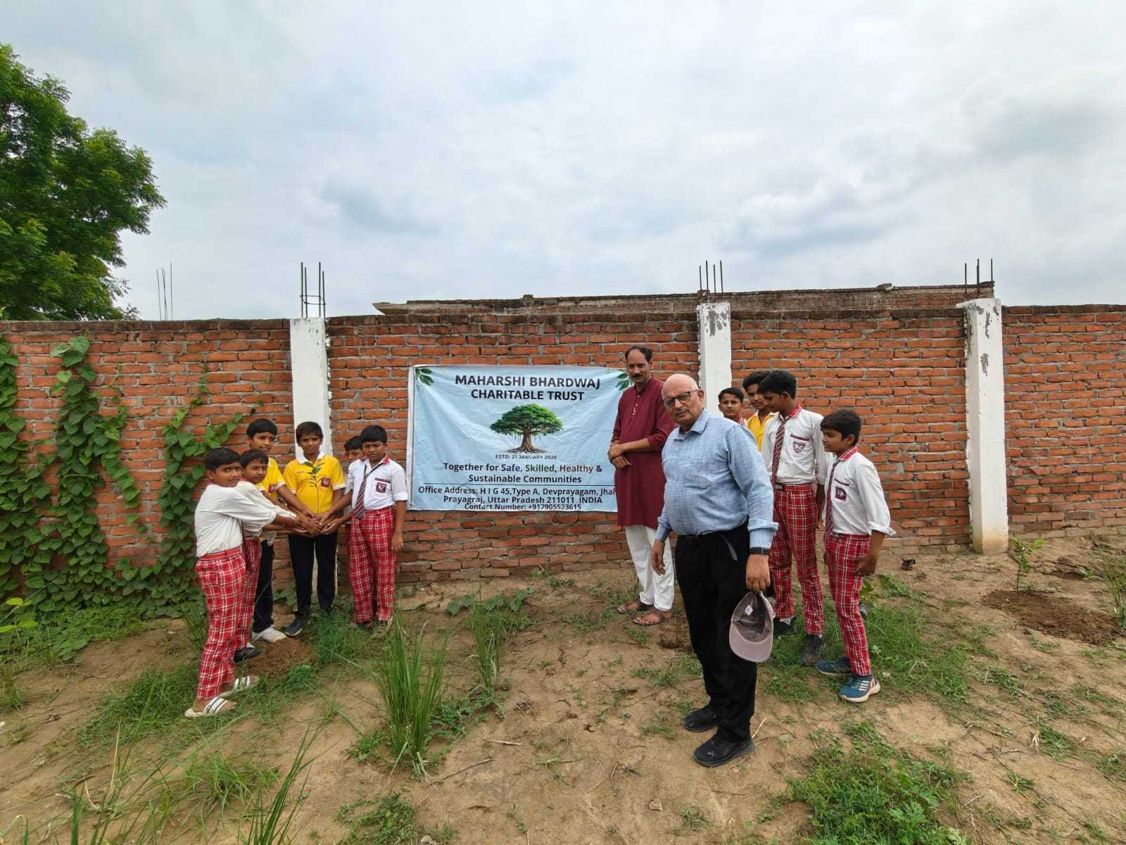 Children participating in a fruit-tree plantation programme